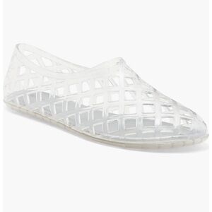LIke New Jeffrey Campbell Silver Jellz Flat - Clear Silver Women's Shoe - 7